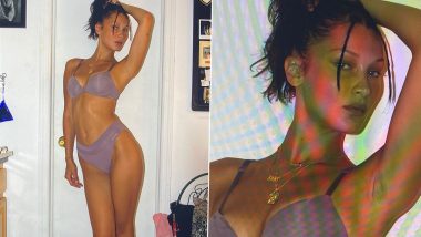 Bella Hadid Shares Racy Pics In Purple Bra And Underwear In Sultry Instagram Post