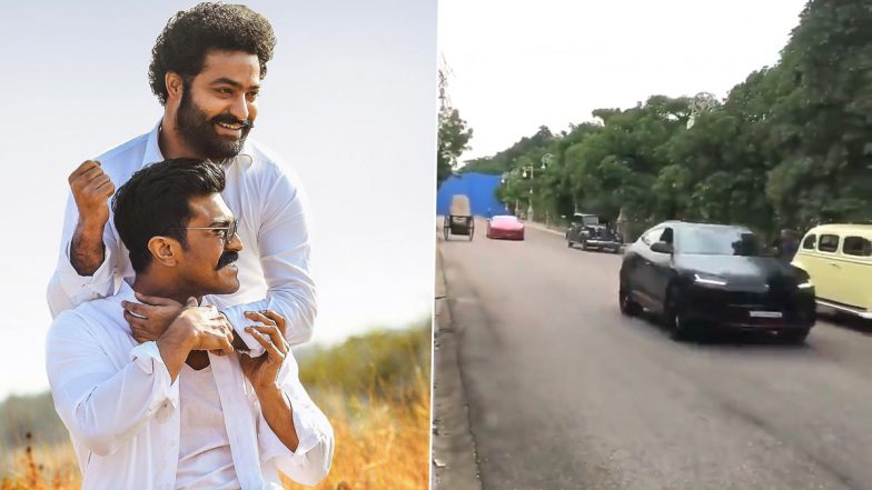 RRR: Ram Charan and Jr NTR Go Vroom in Their Swanky Cars After the Film’s Shoot Wrap-Up (Watch Video)