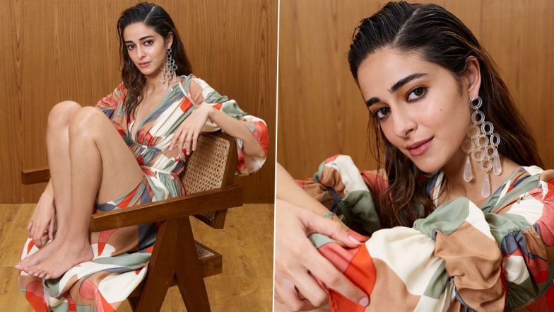 Ananya Panday Exudes Fashion Goals In a Stylish Thigh-Slit Abstract Print Dress, See Latest Insta Post