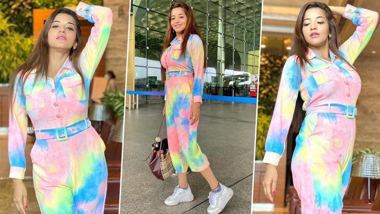 Monalisa Slays Sporty Airport Look In Chic Tie And Dye Jumpsuit, Says ‘Catch Flights More Than Feelings’ (View Pics)