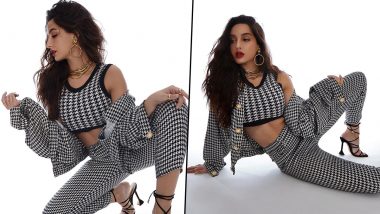 Nora Fatehi Looks Ultra Chic in Trendy Checkered Co-Ord Set With Black Crop Top, View Latest Instagram Post