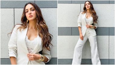 Yo or Hell No? Kiara Advani's White Pantsuit by Amit Aggarwal for Shershaah Promotions