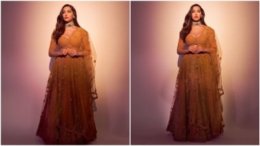 Nora Fatehi's Mustard Embroidered Lehenga Choli Should Be Bookmarked By Every Bridesmaid Out There