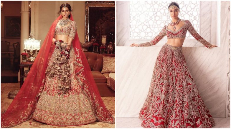 Fashion Faceoff: Kriti Sanon or Shraddha Kapoor, Whose Red Bridal Lehenga Had Your Attention? Vote Now