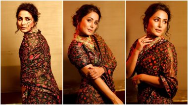 Hina Khan Stirs up An Ethnic Storm in Her Traditional, Printed Six Yards (View Pics)