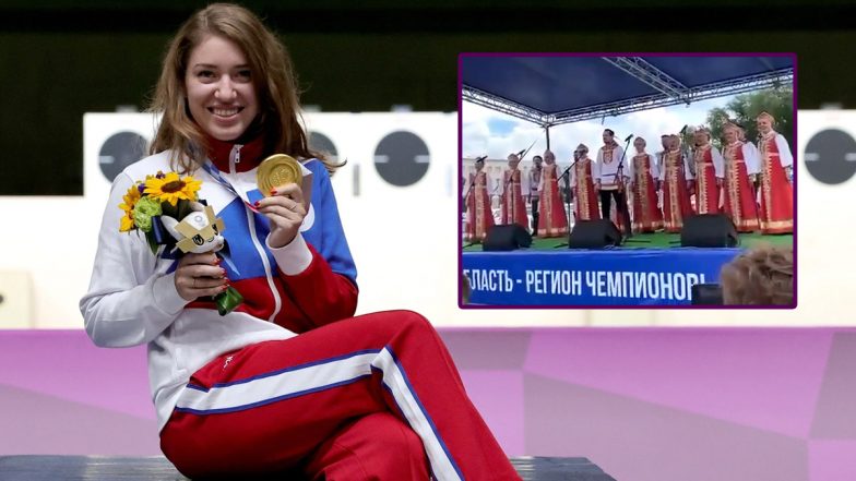 Tokyo Olympics 2020 Gold Medallist Vitalina Batsarashkina Gets The Witcher Welcome on Her Return Home (Watch Video)