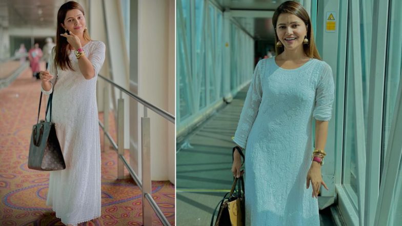 Rubina Dilaik’s All-White Chikankari Suit Is a Must-Have Ethnic Wear This Monsoon, View Stunning Photos