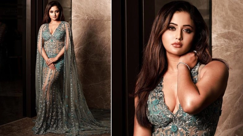 Rashami Desai Is Bold And Beautiful In Gorgeous Green Embroidered Sheer Gown With Plunging Neckline, Shares Pics From Latest Photoshoot