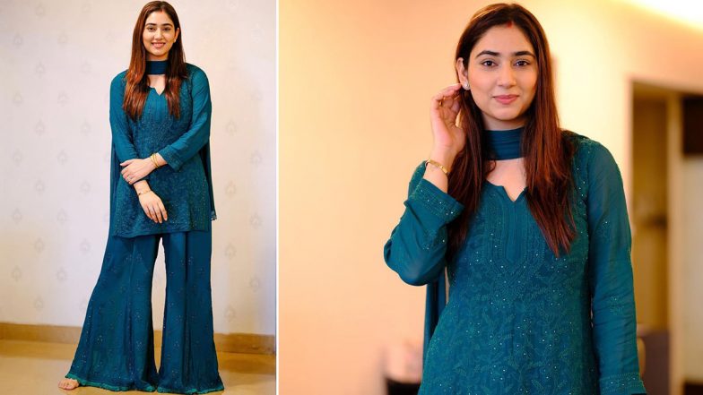 Newlywed Disha Parmar Looks Gorgeous In a Stunning Teal Blue Ethnic Outfit, Says ‘So Many Reasons To Just Be Happy’ (View Pics)