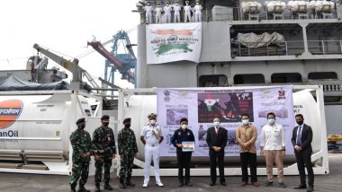 Mission Sagar: Indian Naval Ship Airavat Arrives at Jakarta's Tanjung Priok Port to Deliver Medical Supplies