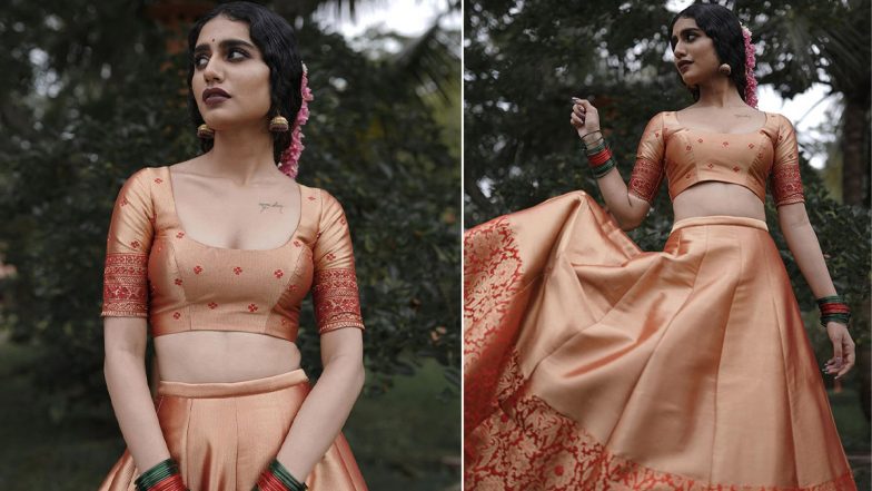 Onam 2021 Fashion: Priya Prakash Varrier Looks Festive Ready In This Rust Orange Ethnicwear (View Pics)