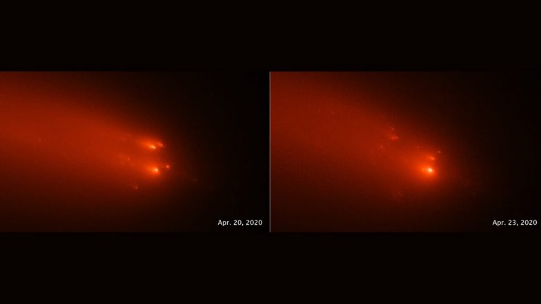 Dramatic image of the eruption of comet Atlas by the Hubble Space Telescope reveals the disintegration of the dense core (see image)