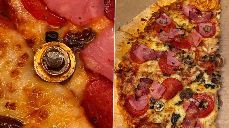Nuts And Bolts As Pizza Toppings! UK Woman Shocked to Find New Kind of Toppings After Ordering Pizza from Domino's (See Pics)