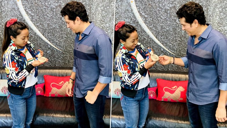 Sachin Tendulkar Shares Pictures With Mirabai Chanu, Says ‘She Can Lift Spirits As Easily as She Lifts Weights!’