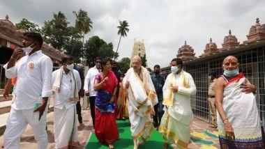 India News | Amit Shah Visits Andhra's Sri Mallikarjuna Jyotirlinga, Prays for Progress, Prosperity of Country