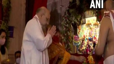 India News | Janmashtmi: Amit Shah Performs Jalabhishek at ISKCON Temple in Gujarat's Ahmedabad