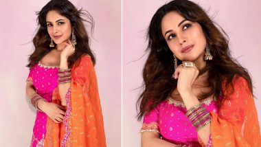 Shehnaaz Gill Rocks Nose Pin but It’s Her Pink and Orange Salwar Suit That Leaves Us Dazzled (View Photos)