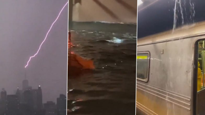 Lightning Strikes New York's One World Trade Centre As Storm Henri Hits Northeast United States (Watch Video)