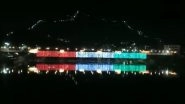 Jammu & Kashmir: Zero Bridge in Srinagar Illuminated in Colours of the Tricolour Ahead of Independence Day 2021 (Watch Video)