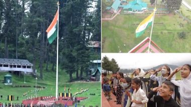 Jammu and Kashmir: Indian Army Hoists Tallest National Flag of 100 Feet at Gulmarg Ahead of Independence Day 2021