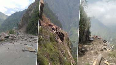 Himachal Pradesh Landslide: Over 40 Feared Buried Under Debris After Major Landslide in Kinnaur (Watch Video)