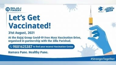 Business News | Bajaj Group and Zilla Parishad Pune to Conduct Mega Vaccination Drive in Rural Pune on August 31st
