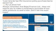 Business News | Bajaj Finance Limited Cautions Customers Against Fraudsters Offering Mandatory Insurance Policies for Availing Loan