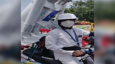 India News | Chennai-based Activist Begins Nationwide Tour on Two-wheeler to Promote COVID-19 Vaccination