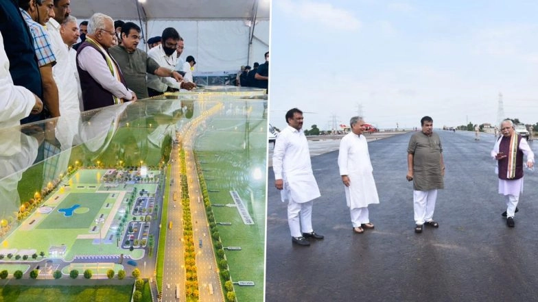 Nitin Gadkari, Manohar Lal Khattar Reviews Progress of Delhi-Mumbai Expressway