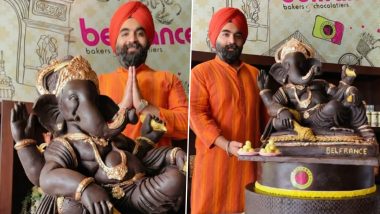 Eco-Friendly Chocolate Ganpati is Back! Ludhiana's Harjinder Kukreja Shares First Look of Annual Chocolate Ganesha Ahead of Ganesh Chaturthi 2021; Watch Video