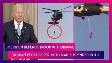 Afghanistan: Joe Biden Defends Troop Withdrawal; Taliban Fly Chopper With Man Suspended In Air Above Kandahar