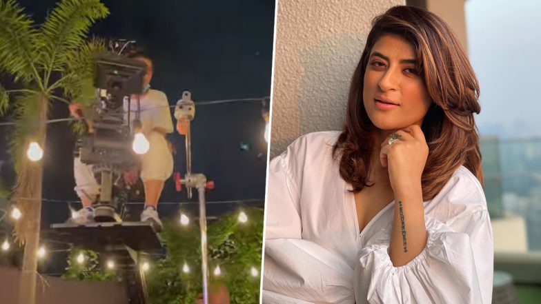 Sharmaji Ki Beti: Tahira Kashyap Khurrana ‘Levitating’ on Sets of Her Bollywood Directorial Debut (Watch Video)