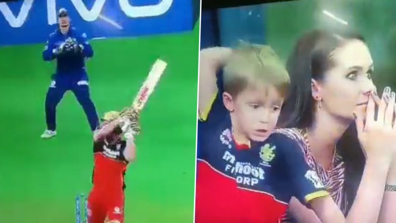 AB de Villiers’ Son Expresses Disappointment After Father’s Dismissal During RCB vs MI IPL 2021 Clash, Ends Up Hurting Himself (Watch Video)