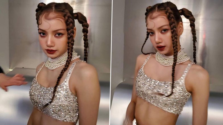 BLACKPINK’s Lisa Dazzles in Sequined Bralette, But It's Her Quirky Three-Braid Hairstyle That Has Our Heart (View Pics)