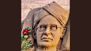 Teachers' Day 2021: Dr Sarvepalli Radhakrishnan Sand Art Created by Sudarsan Pattnaik to Commemorate His Birth Anniversary (View Pic)