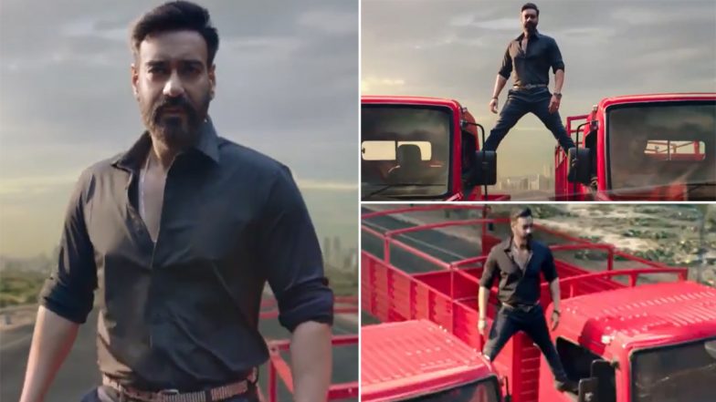 Ajay Devgn Recreates His Iconic Phool Aur Kaante Stunt With Trucks and We Are Curious To Know What’s It For! (Watch Video)