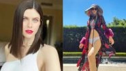 Alexandra Daddario Shows a Lot of Legs in Striped Bikini, but It&rsquo;s Her Bizarro Style That Makes This Post Fun!