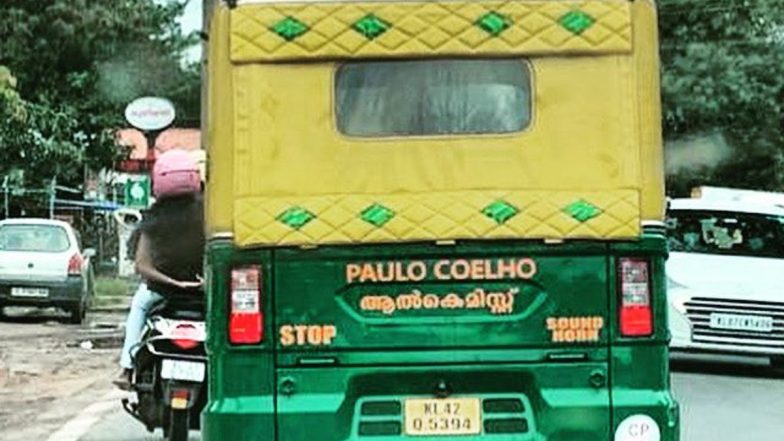 'Paulo Coelho The Alchemist' Caption Seen Written in Malayalam on Autorickshaw in Kerala, Author Thanks India For The Viral Photo