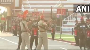 Beating Retreat Ceremony Resumes at Attari-Wagah Border in Punjab (Watch Video)