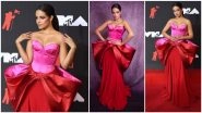 Camila Cabello Sizzles in Pink and Red Bustier Gown With Dramatic Waist Bow at VMAs 2021 Red Carpet (View Photos)