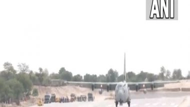 India News | IAF's C-130J Super Hercules Lands at Emergency Field Landing in Rajasthan's Jalore