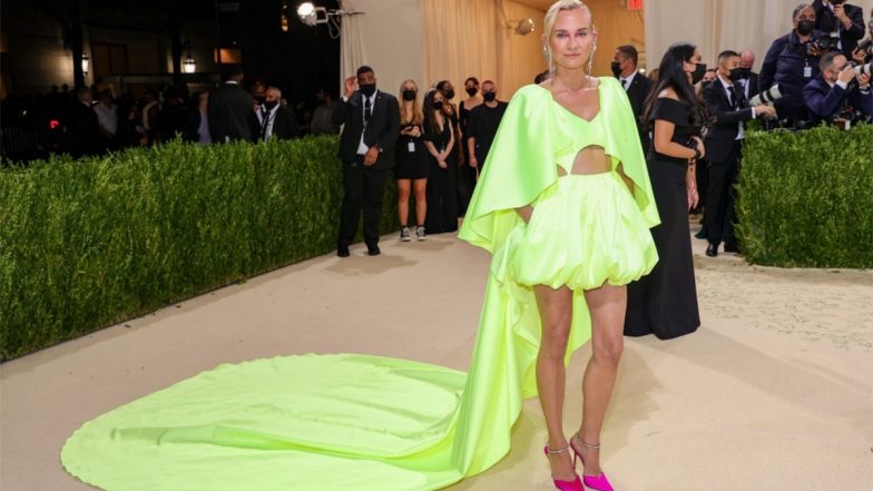 Newly Engaged Diane Kruger Glams Up in Custom Neon Prabal Gurung