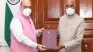 India News | Shah Presents Parliamentary Committee's Report on Official Language to President Kovind