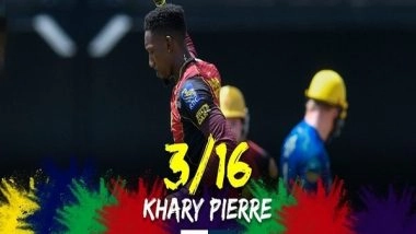 Sports News | CPL: Khary Pierre Shines as TKR Go Top of Table with Win over Barbados Royals