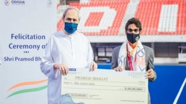 India News | CM Patnaik Presents Rs 6 Cr Cash Award to Paralympian Pramod Bhagat