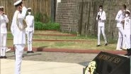 India News | Vice Admiral R Hari Kumar Lays Wreath at Gaurav Stambh Monument in Naval Dockyard in Mumbai