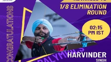 Sports News | Tokyo Paralympics: Indian Archer Harvinder Advances to 1/8 Elimination Round