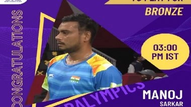 Sports News | Tokyo Paralympics: Shuttler Manoj Sarkar Loses in Semis, to Play for Bronze