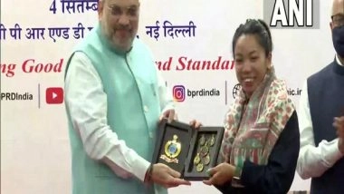 India News | Amit Shah Felicitates Olympics Medalist Mirabai Chanu in Delhi
