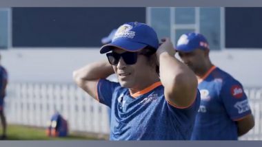 Sports News | IPL 2021: Mumbai Indians Mentor Sachin Tendulkar Joins Team for Training Session